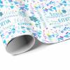 InterestPrint Custom Name Wrapping Paper Personalized Blue White Balloon 16th Birthday Gift Wrapping Paper for Teens Women Men Mom Dad Birthday Wedding Anniversary 58x23 1 Roll view 3