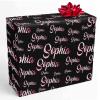InterestPrint Custom Name Wrapping Paper Personalized Pin Gradient Glitter Gift Wrapping Paper for Teens Women Men Mom Dad Birthday Wedding Anniversary 58x23 3 Roll view 1