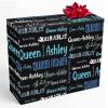 InterestPrint Personalized Name Wrapping Paper Custom Blue Monogram Gift Wrapping Paper for Teens Women Men Mom Dad Birthday Wedding Anniversary 58x23 3 Roll view 1