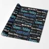InterestPrint Personalized Name Wrapping Paper Custom Blue Monogram Gift Wrapping Paper for Teens Women Men Mom Dad Birthday Wedding Anniversary 58x23 3 Roll view 2