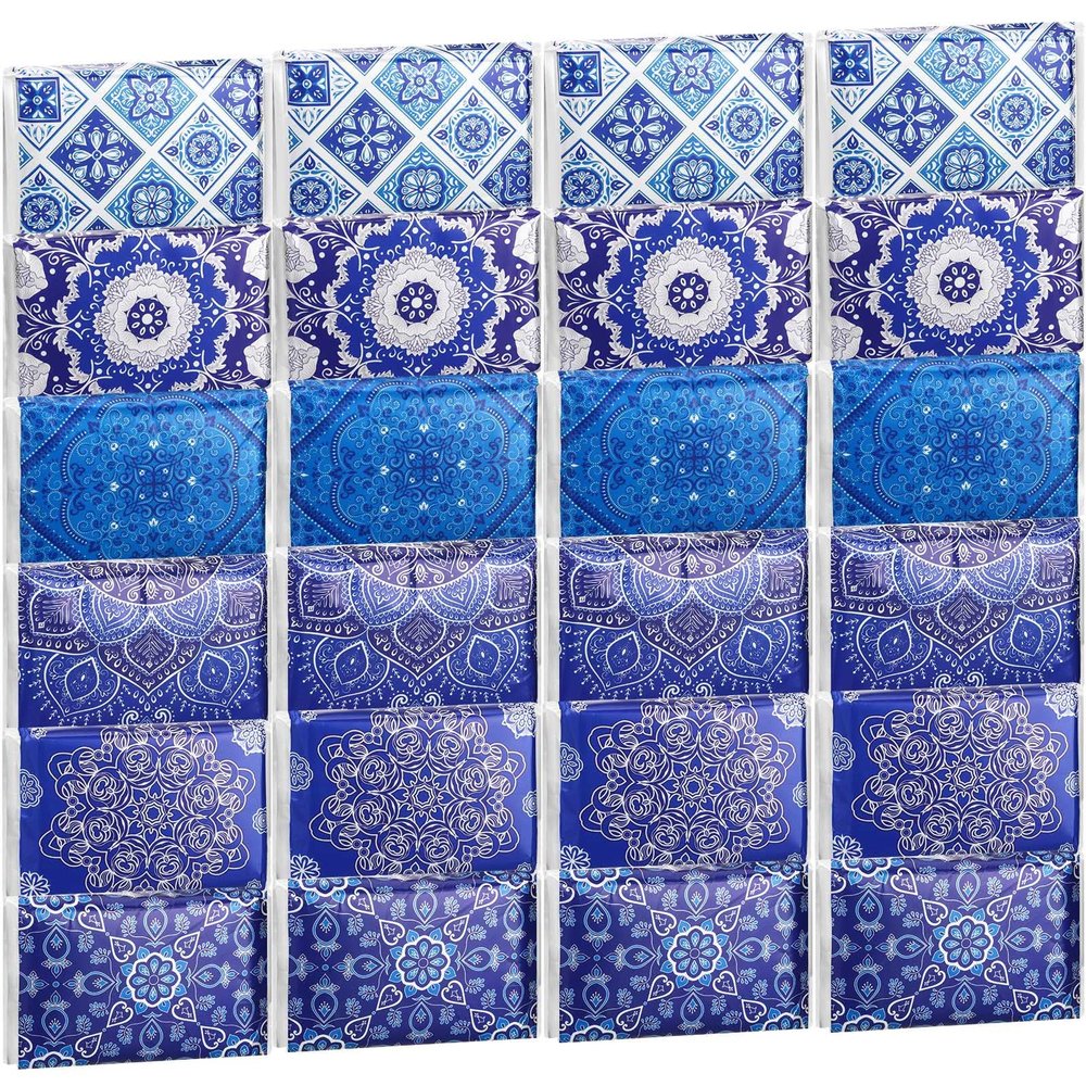24 Packs Travel Size Tissue Pocket Slim Pack Facial 3 Ply Wallet Size Pocket Tissues for Travel Wedding Party Favors, 6 Styles(Geometric Flower)