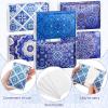 24 Packs Travel Size Tissue Pocket Slim Pack Facial 3 Ply Wallet Size Pocket Tissues for Travel Wedding Party Favors, 6 Styles(Geometric Flower) view 3
