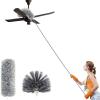 Microfiber Feather Duster Extendable Duster with 100'' Extra Long Stainless Steel Pole and Wire Brush Head, Bendable Head & Long Handle Dusters for Cleaning Ceiling Fan, Blinds, Furniture, Cars view 1