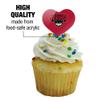 Western Oregon University Primary Logo Heart Love Cupcake Picks Toppers Decoration Set of 6 view 3