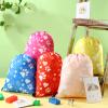 Talltalk 24 Pcs Paw Print Drawstring Backpack Reusable Paw Bags Pet Party Favor Gift Candy Goodies Treat String Bags Pet Theme Birthday Backpack for Girls Boys Kids view 2
