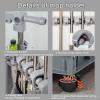 Broom and Mop Holder Put Wet Mops,Movable Floor Standing Cleaning Tool Cart,Broom Holder Organizer,Stainless Steel Storage Durable Storage,for Garages,Hotels, Schools,Restaurants,Etc (Size : 4slots) view 4