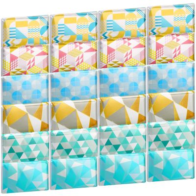 24 Packs Travel Size Tissue Pocket Slim Pack Facial 3 Ply Wallet Size Pocket Tissues for Travel Wedding Party Favors, 6 Styles(Cute Geometric)
