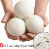 Agatige 6pcs Wool Dryer Balls, Reusable Wool Laundry Balls Natural Fabric Softener Pet Hair Remover for Laundry for Speeding Up Dry Time view 2