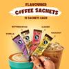 Bevzilla 60 Instant Coffee Powder Sachets(4 Flavours) - 120 Grams | Turkish Hazelnut, Colombian Gold, French Vanilla & English Butterscotch | 15 Sachets Each Flavour| Makes 60 Cups| 100 % Arabica view 3