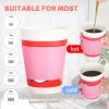 zsccxq Disposable Coffee Cup Sleeves Corrugated Kraft Paper Coffee Cup Sleeves Holder Protective Insulated Heat Espresso ForHot Drinks 8-24oz (Pink, 200 Pcs) view 4