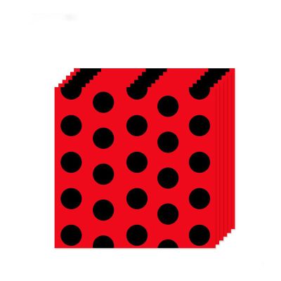 TUIC 2-ply Red and Black Dot Disposable Napkin 13 x 13 Inch Napkins Paper for Party Supplies Cocktail Wedding Birthday Anniversary Halloween Christmas Party Event (40 Pack)