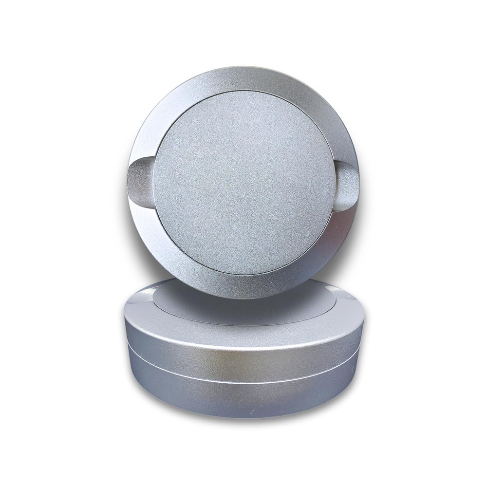 Snus Cans Aluminum Silver Color 3 Layers Snuffbox CNC Metal for Snus Packaging (Silver)