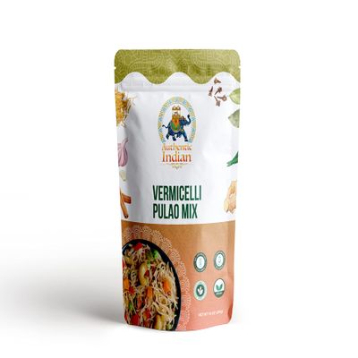 Authentic Indian Instant Vermicelli Pulao Mix| Quick & Healthy Indian Breakfast Meal | Ready-to-Cook in a Zipper Bag | Gluten-Free & Non-GMO | 285 GM (Pack of 1)