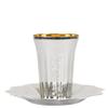 EcoQuality Disposable Plastic 5.5oz Kiddush Cups and Plates Set - Silver Like Coated Cup and Tatz Saucer Set, Heavy Duty, Silverware for Wine, Weddings, Passover Seder, Shabbat, Brit, Kosher (5) view 1