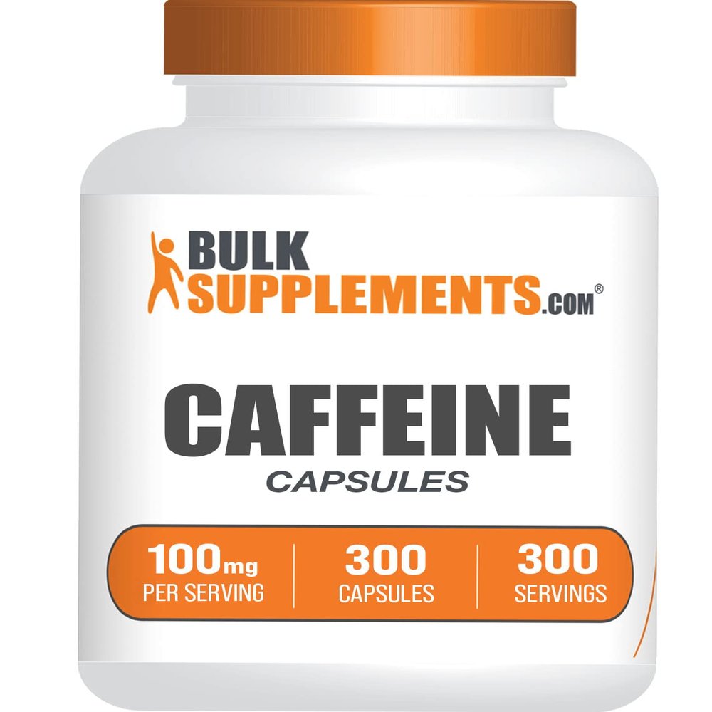 BulkSupplements.com Caffeine 100mg Capsules - Caffeine Supplements, Caffeine Pills 100mg - for Energy Support, 1 Caffeine Capsule per Serving, 300 Capsules (Pack of 1)