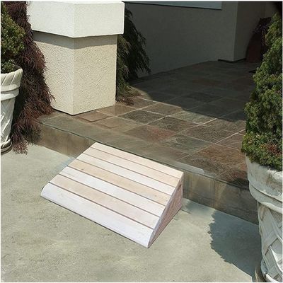 Bsetain Front Door Curb Ramp Wooden, Barrier Free Slope Pad for Kids/Elderly/Disabled - Stairs Step Transition Ramp (Size : 60x90x10cm/23.6x35.4x4in)