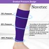 Novetec Calf Compression Sleeves for Men & Women (20-30mmhg) - Leg Compression Sleeve for Running, Cycling, Shin Splints Support, Relieve Legs Pain, Travel (One Pair)(Purple,Small) view 3
