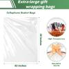 50 Packs 32 x 40 Inch Cellophane Bags for Basket Extra-large Jumbo Clear Cellophane Wraps Clear Huge Cello Bags for Baskets, Gifts, Christmas Trees, Treats, Arts and Crafts, 50ct Ribbon Bows view 2