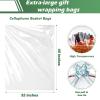 50 Packs 32 x 40 Inches Extra-large Cellophane Bags for Basket Jumbo Clear Cellophane Wraps Clear Huge Cello Bags for Baskets, Gifts, Christmas Trees, Treats, Arts and Crafts, 50ct Ribbon Bows view 2