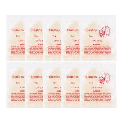 10Packs/1000Pcs Dental Orthodontic Elastics Latex Rubber Bands (10Bags-Fox-1/4-6.5OZ)