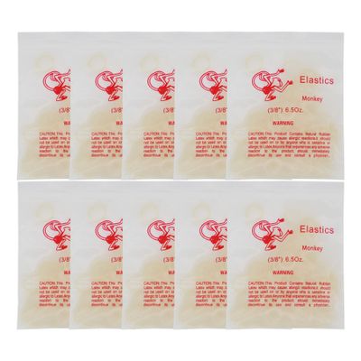 10Packs/1000Pcs Dental Orthodontic Elastics Latex Rubber Bands (10Bags-Monkey-3/8-6.5OZ)