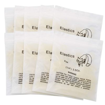 10Packs/1000Pcs Dental Orthodontic Elastics Latex Rubber Bands (10Bags-Fox-1/4-3.5OZ)