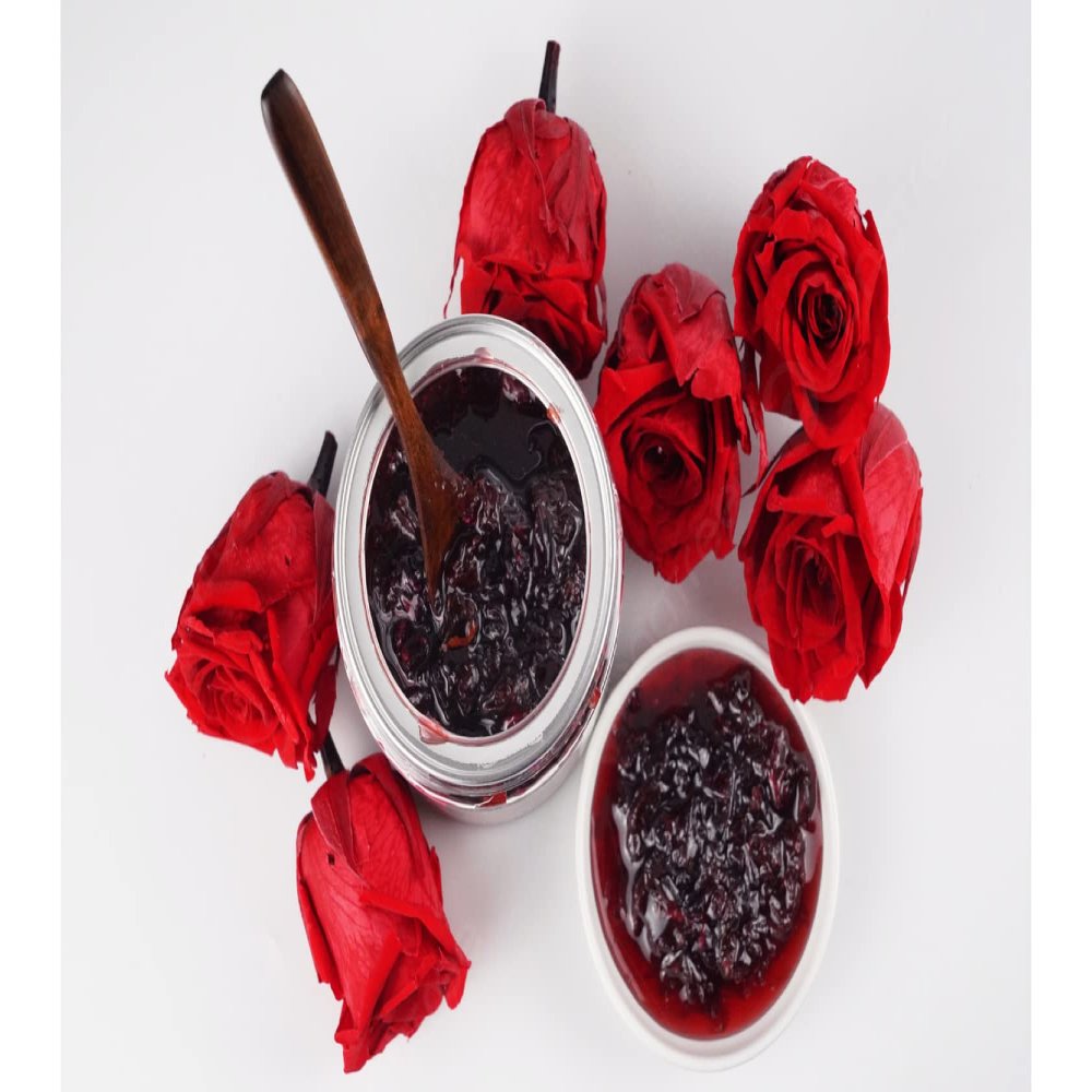 GHOTARAM Traditionally Home Made Sun Cooked Organics Rose Petal Jam Marwari Rajasthani Gulkand Gulab, Rich In Vitamins and Antioxidants, Natural Coolant for Human Body-150gm