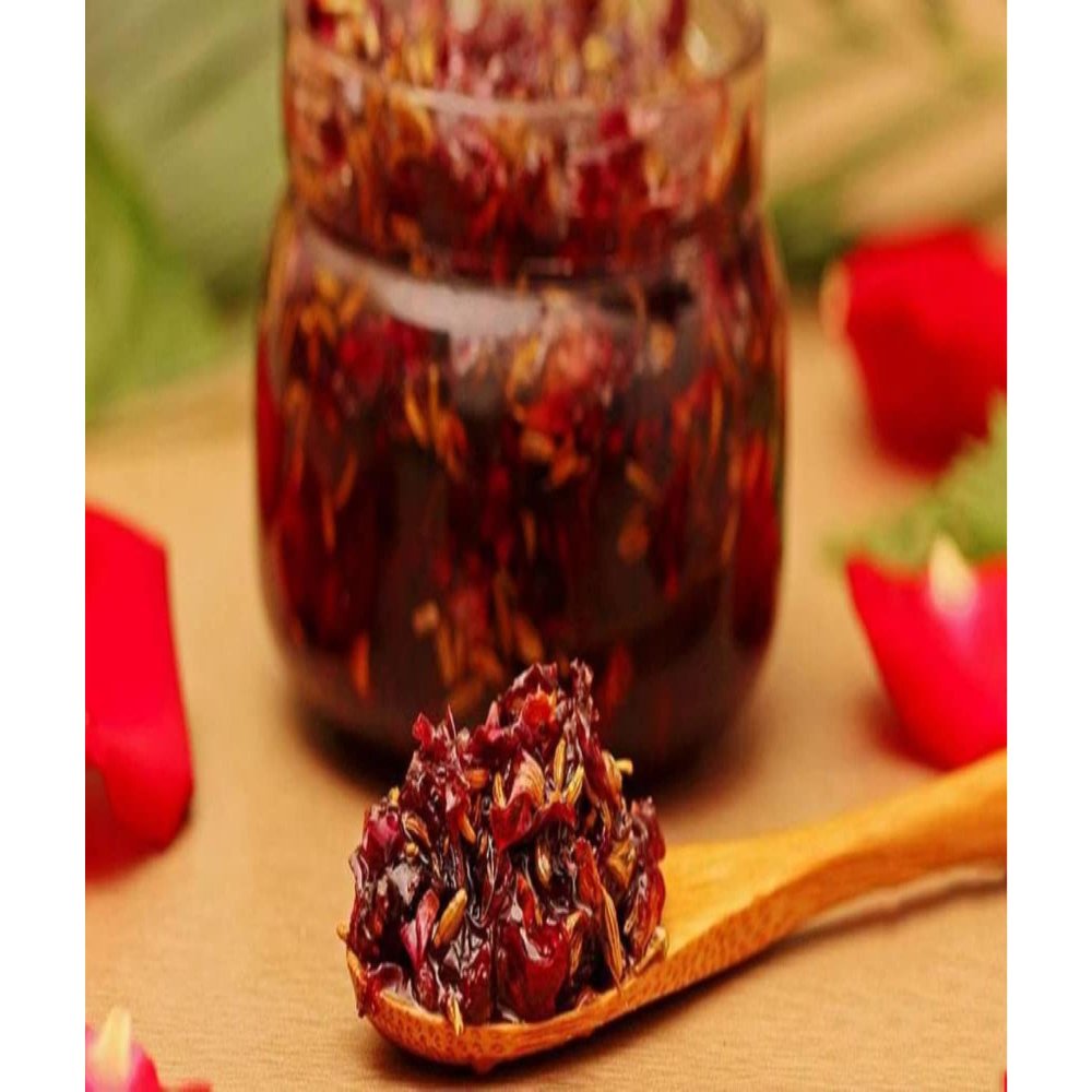 GHOTARAM Authentic Mint And Damask Roses Gulkand Rich in Antioxidants, Sun-Cooked Natural Gulkand, Improves Digestion-400g(400g*1Pac)