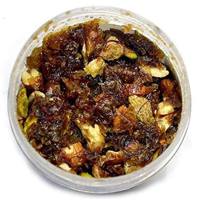 GHOTARAM Kesar & Elaichi Ayurvedics Natural Gulkand Sun Cooked Organics Rose Petal Jam, Vitamin C-rich Cooling Digestive, Ideal Gulkand for Paan-450g(150g*3Pac)