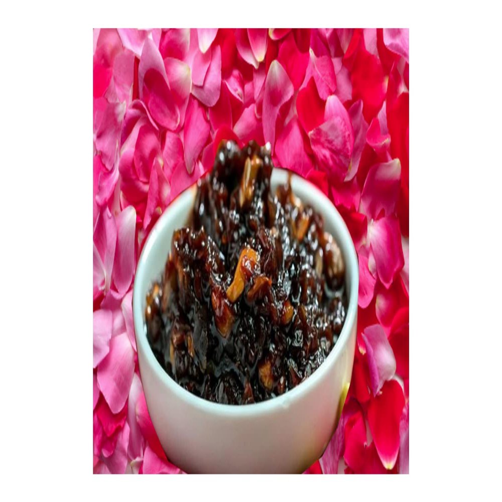 GHOTARAM Bees Suncooked Rose Gulkand with Honey and Elaichi Pure Natural, Rich Damask Rose Petals, Mishri, Honey & Khand, No Refined Sugar,No Adulteration-300g(150g*2Pac)