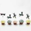 12PCS Dragonfly Cupcake Toppers Insect themed cake decorationBaby bath cake decorations, summer garden decorations, for boys and girls birthday party decoration supplies view 1