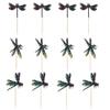 12PCS Dragonfly Cupcake Toppers Insect themed cake decorationBaby bath cake decorations, summer garden decorations, for boys and girls birthday party decoration supplies view 3