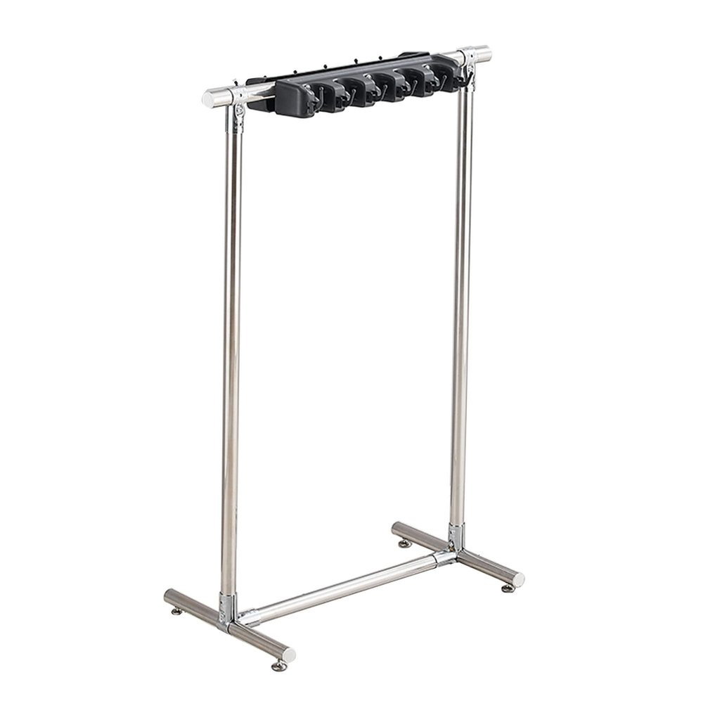 Broom And Mop Holder Put Wet Mops Movable Floor-Mounted Mop Rack Floor Standing Cleaning Tool Cart Storage,Cleaning Supplies Organizer,5 Slots 6 Hooks,for Garden,Garage,Schools,Factories,Hotels ( Size