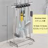 Broom And Mop Holder Put Wet Mops Movable Floor-Mounted Mop Rack Floor Standing Cleaning Tool Cart Storage,Cleaning Supplies Organizer,5 Slots 6 Hooks,for Garden,Garage,Schools,Factories,Hotels ( Size view 2