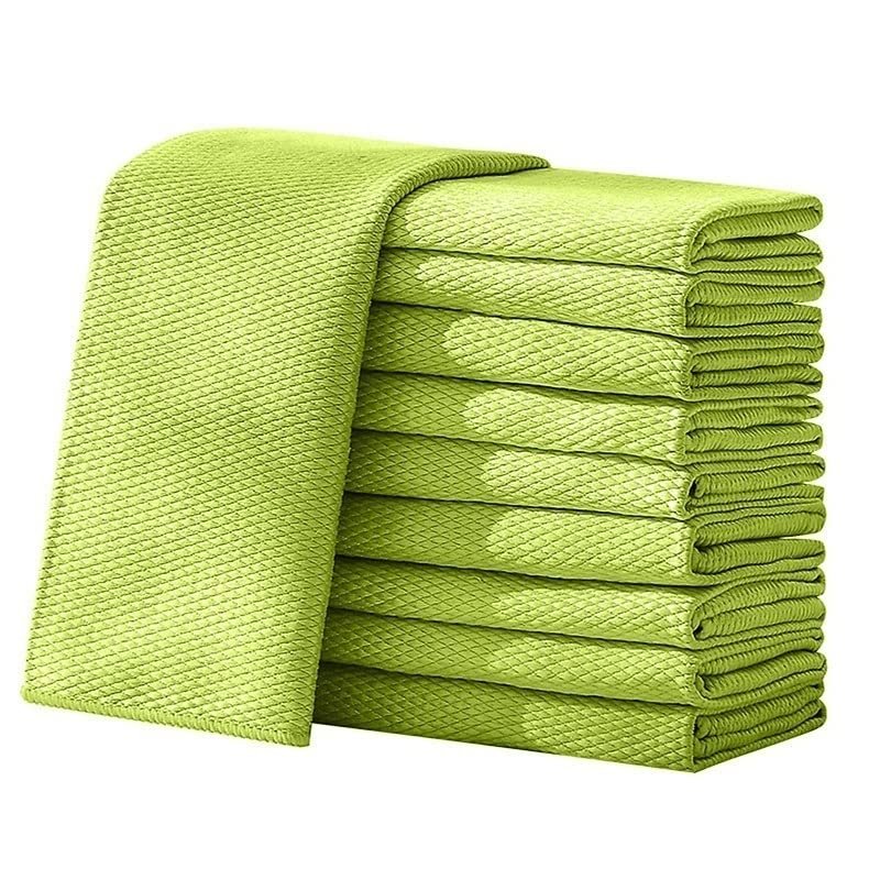 10 Pcs 40X50 Fish Scale Microfiber Cleaning Cloths- Polishing Cleaning Wipes Rag Super Water Absorbable Towels (Color : Green)
