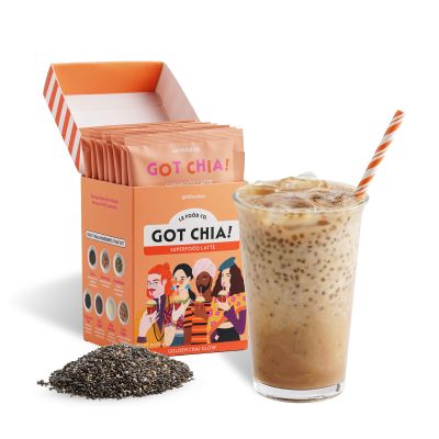 Le Food Got Chia! Superfood Latte  Golden Chai Glow | Spiced Chai Latte with Chia Seeds | Clean Label | Warm, Bold, and Superfood-Infused | Boba Alternative