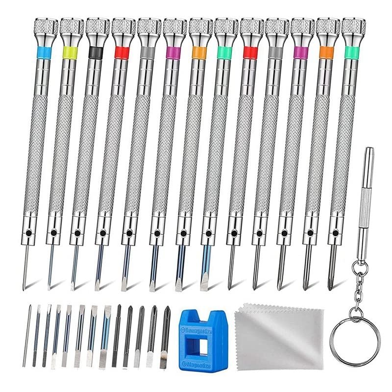 13PCS Professional Watch Screwdriver Set, For Eyeglass Sunglass Watch Jewelry Computer Electronics Tools Repair Kit