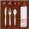Bulk Heavy Weight Cutlery Individually Wrapped White Plastic Cutlery Knife, Spoon, Fork Pack with Napkin and Salt and Pepper Packets - Extra Strong & Resistant view 2