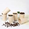 100Disposable Coffee Cups Paper Cups, Natural Eco-Friendly Bamboo Fiber Cups Brown Hot Cups Hot Tea hot Drink Water cups view 4