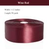 YASEO 1 1/2 Inch Wine Red Solid Satin Ribbon, 50 Yards Craft Fabric Ribbon for Gift Wrapping Floral Bouquets Wedding Party Decoration view 3