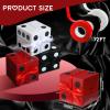 Ctosree 50 Pcs Dice Favor Boxes 2 x 2 x 2 Inch Casino Theme Party Decor Casino Night Decorations Red Black White Dice Gable Box Goodie Box with Ribbon view 2