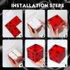 Ctosree 50 Pcs Dice Favor Boxes 2 x 2 x 2 Inch Casino Theme Party Decor Casino Night Decorations Red Black White Dice Gable Box Goodie Box with Ribbon view 3
