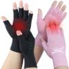 2 Pairs Arthritis Gloves for Pain Relief, Compression Gloves for Arthritis, Carpal Tunnel, Osteoarthritis, Joint, Typing, Driving, Fingerless Hand Gloves for Women Men (Pink1+Pure Black1, Large) view 1