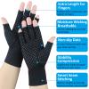 2 Pairs Arthritis Gloves for Pain Relief, Compression Gloves for Arthritis, Carpal Tunnel, Osteoarthritis, Joint, Typing, Driving, Fingerless Hand Gloves for Women Men (Black1+Pure Black1, Large) view 2