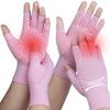 2 Pairs Arthritis Gloves for Pain Relief, Compression Gloves for Arthritis, Carpal Tunnel, Osteoarthritis, Joint, Typing, Driving, Fingerless Hand Gloves for Women Men (Pink1+Pink1, Medium) view 1