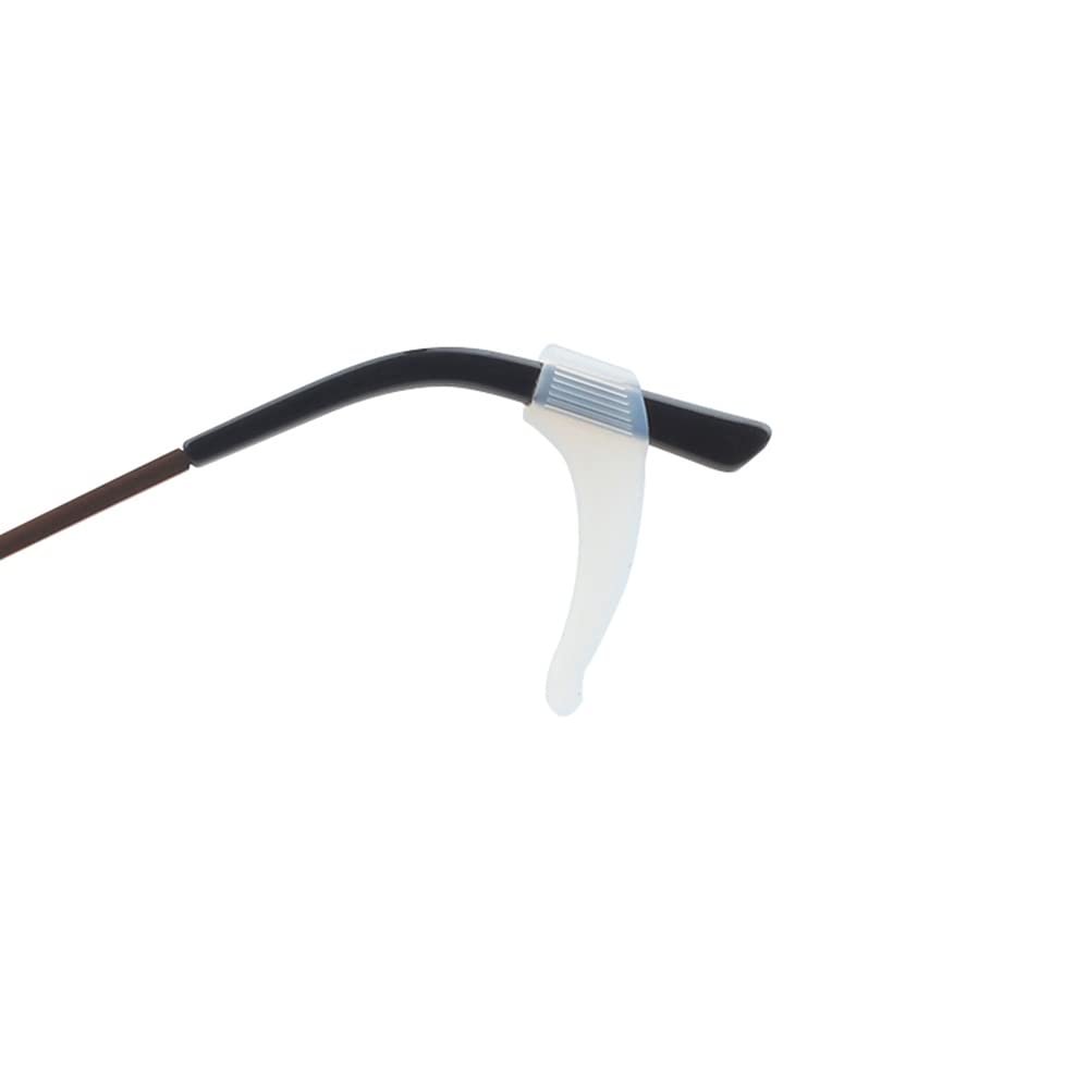 YI DUN Anti-slip Glasses Ear Grip Silicone Eyeglassess Ear Clips Hook Soft Eyewear Retainers Near-ssighted Glasses Sports Glasses (White small 4 pairs)