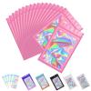100 Pack Resealable Bags for Small Business, Mylar Bags with Front Window Holographic Bags Mylar Bags for Food Storage with 100 Color Labels(Pink,5x7Inch) view 1