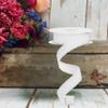 Craig Bachman 7/8" Fuzzy Edge Ribbon: White (10 Yards) - Floral Arrangement, Gift Wrapping, Holiday, Wreath, Bow, Fabric Craft Wired Edge Ribbon view 2