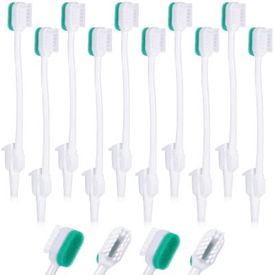 Didaey 10 Pcs Suction Swab Toothbrush Care Disposable Oral Swab Suction Toothbrush for Machine Sponge Individually Wrapped for Elderly Adults Oral Dental Mouth Care (White)
