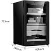 Cigar Box Large Capacity Cigar Cabinet for 350 Cigars, Smart Constant Temperature and Humidity Cigar Box, Humidor for Home Office Airtight view 2